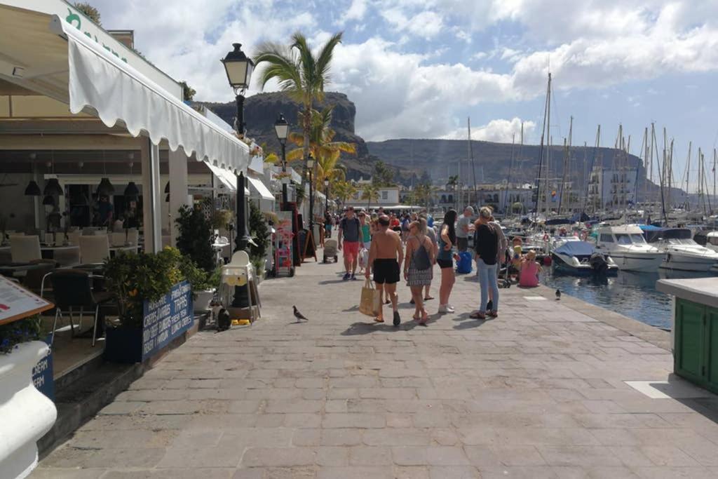 Schoene Wohnung Direkt Am Meer Mit Meerblick, Wlan Puerto De Mogan Bagian luar foto